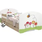 BDW Kinderbett, Doppelseitiges mit Schublade, Biene, 160/80