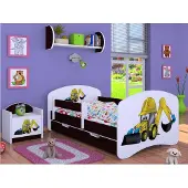 BDW , Kinderbett mit Matratze & Bettkasten, Dunkelvenge, 160x80