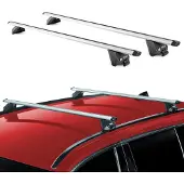 Aurilis Alu Dachträger Gepäckträger Universal Bündige Schienen Silber ABE 2tlg 120 cm