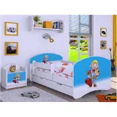 BDW , Kinderbett mit Matratze & Bettkasten, 140x70