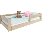 Need Sleep Kinderbett Bodenbett 70x140 cm mit Rausfallschutz aus Fichtenholz