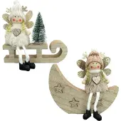 Nikcorp Weihnachtsdeko-Set Engel 2 Stück 13,5 x 15 cm