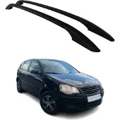 Omtec Aluminium Dachreling Relingträger für VW Polo 2001-2009 Schwarz 2tlg