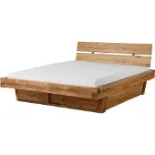 MASSIVMOEBEL24.DE MASSIVMOEBEL24 Bett mit Schubladen Eiche 180x200x87 natur geölt BREGENZ #111