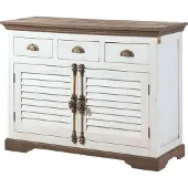 MASSIVMOEBEL24.DE MASSIVMOEBEL24 Sideboard Mango 120x45x90 weiß lackiert TOULOUSE #106