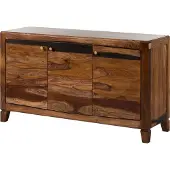 MASSIVMOEBEL24.DE MASSIVMOEBEL24 Sideboard Sheesham 140x45x80 dunkelbraun lackiert ANCONA #221