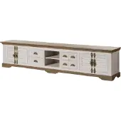 MASSIVMOEBEL24.DE MASSIVMOEBEL24 TV-Board Mango 260x45x55 weiß lackiert TOULOUSE #118