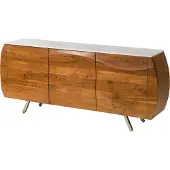 MASSIVMOEBEL24.DE MASSIVMOEBEL24 Sideboard Akazie 184x40x75 natur lackiert / Marmor weiß MONTREAL #128
