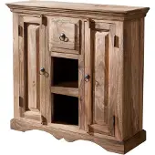 MASSIVMOEBEL24.DE MASSIVMOEBEL24 Sideboard Sheesham 87x32x85 grau geölt LEEDS #45