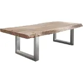 MASSIVMOEBEL24.DE MASSIVMOEBEL24 Couchtisch Akazie 160x70x45 Natural Stone lackiert FREEFORM #121