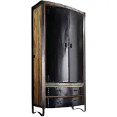 MASSIVMOEBEL24.DE MASSIVMOEBEL24 Schrank Altholz 90x43x180 mehrfarbig lackiert INDUSTRIAL #07