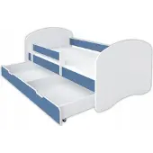 BDW , Kinderbett Jugendbett mit Schublade & Matratze, Blau, 160x80