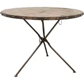 MASSIVMOEBEL24.DE MASSIVMOEBEL24 Esstisch rund Mango100x100x80 braun lackiert HEAVY INDUSTRY #256