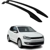 Omtec Aluminium Dachreling Relingträger für VW Polo 2009-2017 Schwarz 2tlg