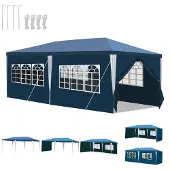 TolleTour 3x3m /3x6m Pavillon mit Seitenwänden, wasserdicht,UV-Schutz Gartenzelt Partyzelt, Gartenpavillon