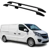 Omtec Dachreling für Renault Trafic Opel Vivaro 2014-2024 L2 Langer Alu Schwarz