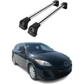 Omtec Dachträger Gepäckträger für Mazda 3 Stufenheck 2003-2009 Grundträger Alu Silber