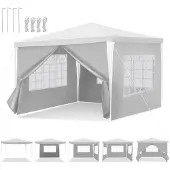 TolleTour 3x3m /3x6m Pavillon mit Seitenwänden, wasserdicht,UV-Schutz Gartenzelt Partyzelt, Gartenpavillon