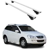 Omtec Dachquerträger für Ssangyong Kyron, Baujahr 2006-2011, Farbe: Silber