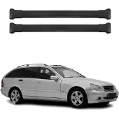 Omac Dachträger Gepäckträger für Mercedes C Klasse S203 2001-2007 Aluminium Schwarz