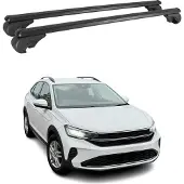 Omtec Dachträger für VW Taigo 2020-2025 Gepäckträger Grundträger Aluminium Schwarz 2x
