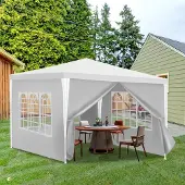 Yakimz Pavillon Camping Festzelt Wasserdicht Partyzelt Stabiles hochwertiges 3x3m Weiß