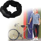 SWANEW Fahrradschloß 120cm Fahrradschloss Ketten-Schloss Zahlenschloss schwarz