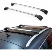 Omtec Alu Dachträger Gepäkträger Grundträger für Citroen C4 Cactus 2014-2020 Silber 2x