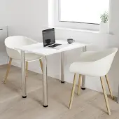 AKKE Weiss Küchentisch mit chrom beine LxBxH: 100x60x74 cm