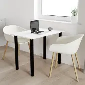 AKKE Weiss Tisch mit schwarze beine LxBxH: 50x50x74 cm
