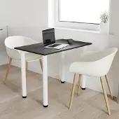 AKKE Anthrazit Esstisch mit weiße beine LxBxH: 70x50x74 cm