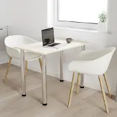 AKKE Vanille Küchentisch mit chrom beine LxBxH: 90x50x74 cm