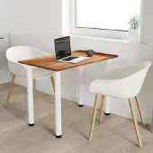 AKKE Burgund Esstisch mit weiße beine LxBxH: 60x50x74 cm