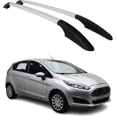 Omtec Aluminium Dachreling Relingträger für Ford Fiesta 2008-2017 Silber 2x