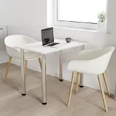 AKKE Weiss Craft Küchentisch mit chrom beine LxBxH: 90x60x74 cm