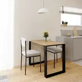 AKKE Eiche hell LOFT Tisch mit schwarze beine LxBxH: 90x50x75 cm