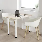 AKKE Sonoma Esstisch mit weiße beine LxBxH: 100x55x74 cm