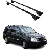 Omac Dachträger Gepäckträger für Kia Carens 2002-2013 Grundträger Metall Schwarz 2tlg