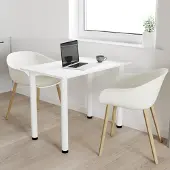 AKKE Weiss Esstisch mit weiße beine LxBxH: 80x50x74 cm