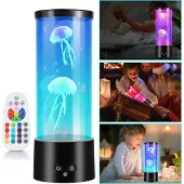 Yakimz LED Quallen Nachtlichter Wassertank Lava Lampe RGB Quallenlampe Schlafzimmer Künstliche
