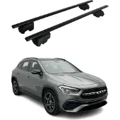 Omtec Dachquerträger für Mercedes GLA, Baujahre 2020-2023, schwarzes Metall, mit ABE-Zulassung