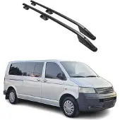 Omtec Alu Dachreling Querträger für VW Caravelle T5 2003-2015 Langer L2 Schwarz