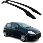Omtec Aluminium Dachreling Relingträger für Fiat Grande Punto 2005-2009 Schwarz 2x
