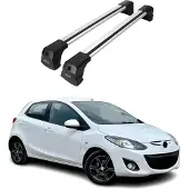 Omtec Dachträger Gepäckträger für Mazda 2 2007-2015 Grundträger Aluminium Grau 2x