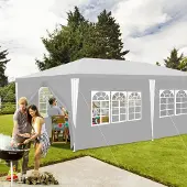TolleTour Pavillon Gartenzelt – Robustes, hochwertiges Partyzelt mit Pergola Weiß 3x6m