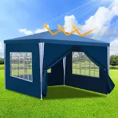 Yakimz 3x3m /3x6m Pavillon mit Seitenwänden, wasserdicht,UV-Schutz Gartenzelt Partyzelt, Gartenpavillon