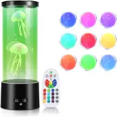 TolleTour LED Quallen Nachtlichter Lava Lampe Leuchte Tischlamp Kreative Schlafzimmer RGB Künstliche
