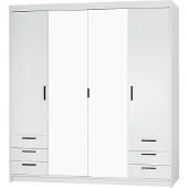AX Living Weiß Kleiderschrank mit Spiegel Storicos 4T6S 176,3cm Groß