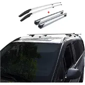Omtec Dachreling + Dachträger SET für VW Caddy 2003-2015 Kurzer Alu Silber 4tlg