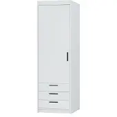 AX Living Kleiderschrank Schrank Weiß Storicos 1T3S 59,9cm Modern